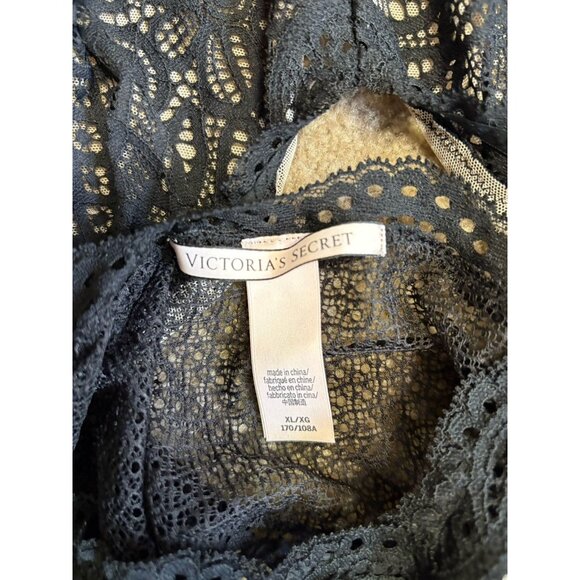 Victoria’s Secret Lace Black Thong Teddy. Size XL Halter Neck - Picture 4 of 8